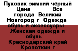 Пуховик зимний чёрный › Цена ­ 2 500 - Все города, Великий Новгород г. Одежда, обувь и аксессуары » Женская одежда и обувь   . Краснодарский край,Кропоткин г.